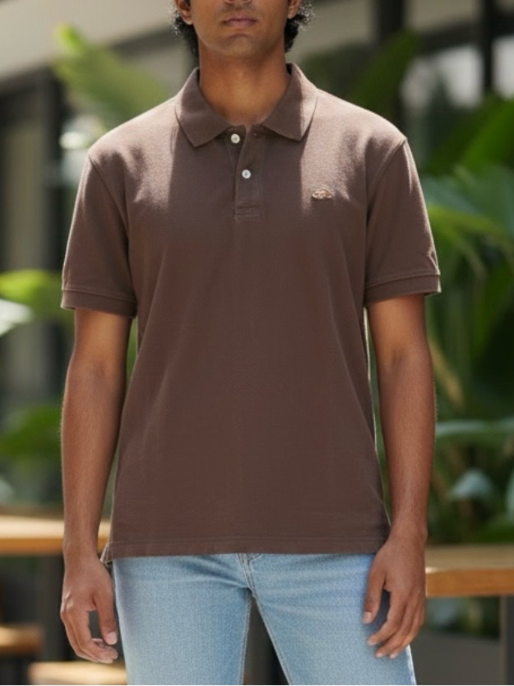 Vintage Roots Men's Chocolate Brown Polo Shirt with Embroidered Logo